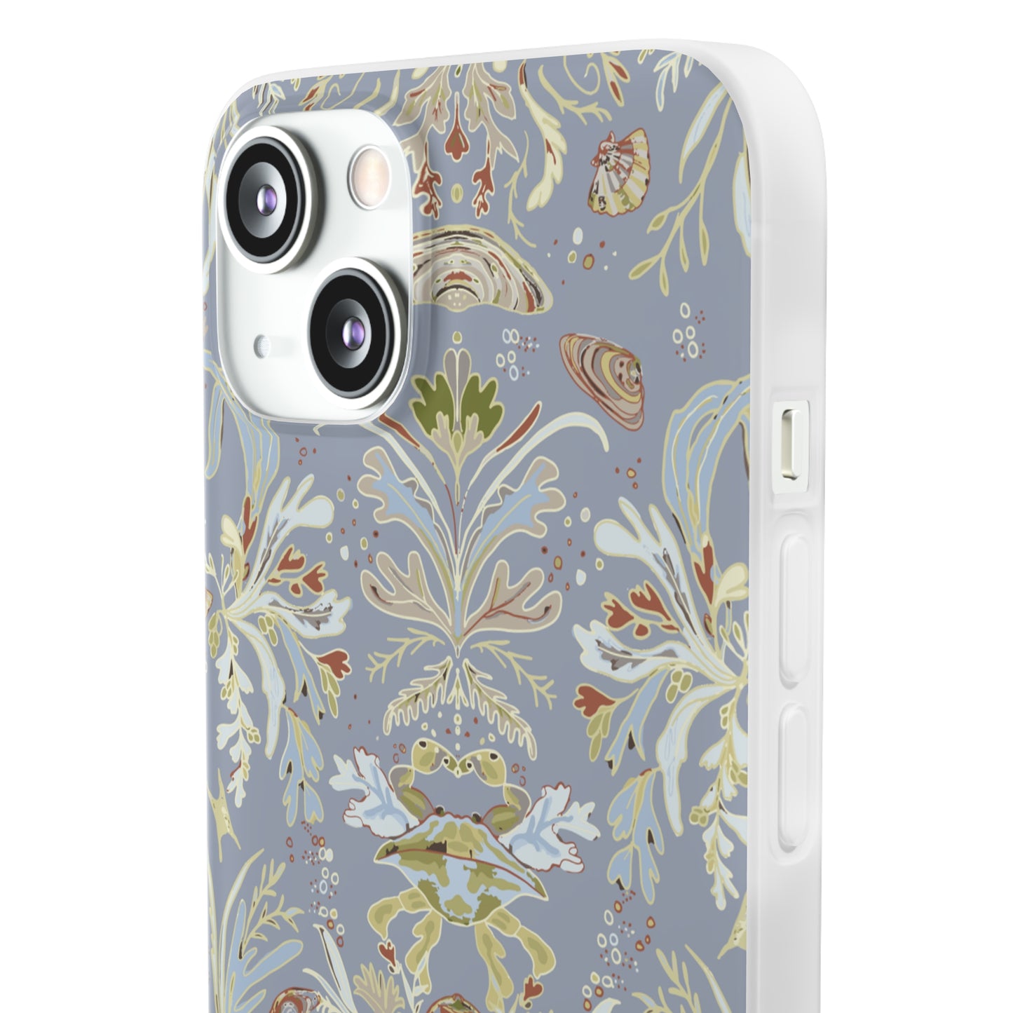 Crab Damask in Blue Flexi Cases