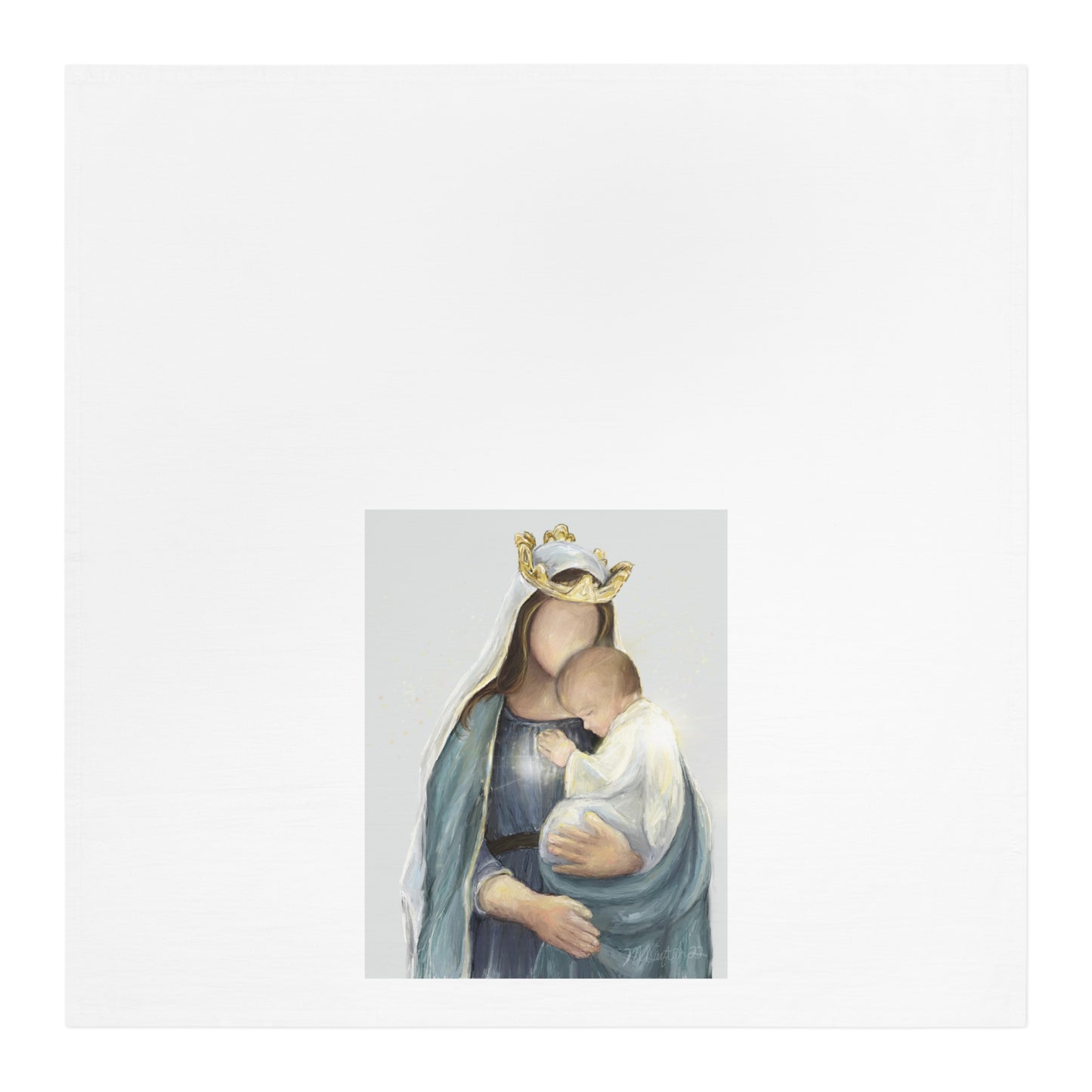 Copy of Threshold of Hope Pregnant Mary Tea Towel- cotton