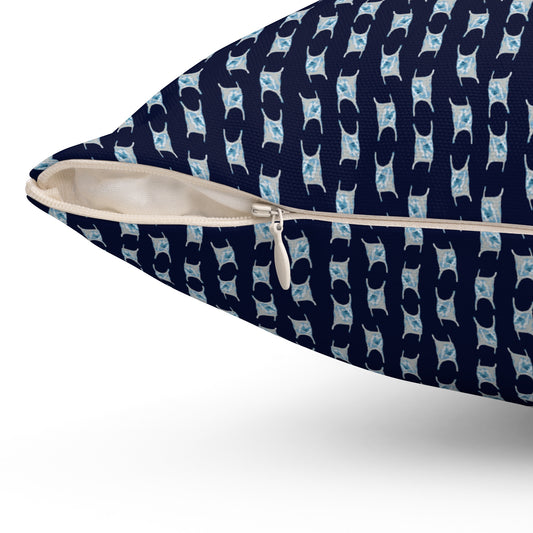Navy Skate Pods Spun Polyester Square Pillow