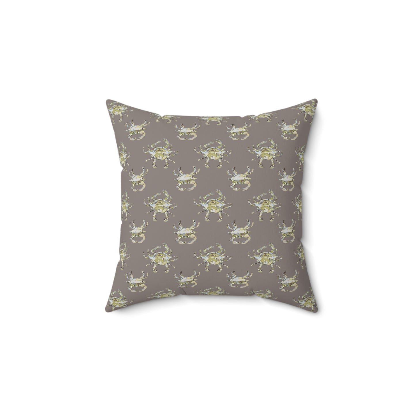 Crab Mocha Spun Polyester Square Pillow