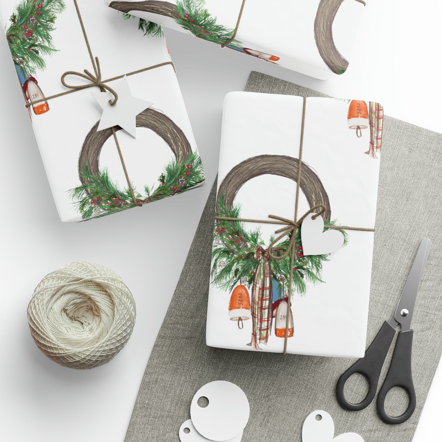 Coastal Christmas Buoy Wrapping Papers