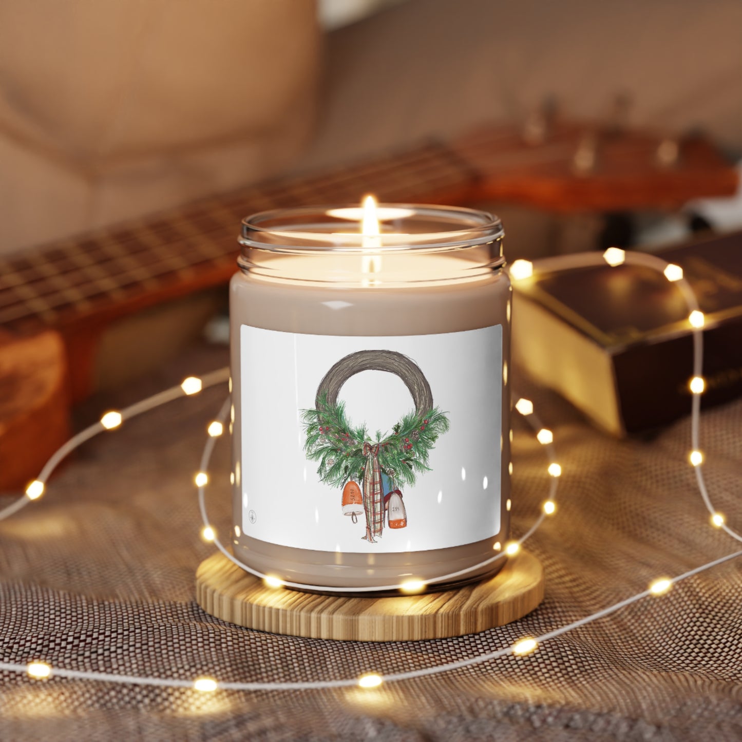 Christmas Coastal Buoy Wreath Scented Soy Candle, 9oz
