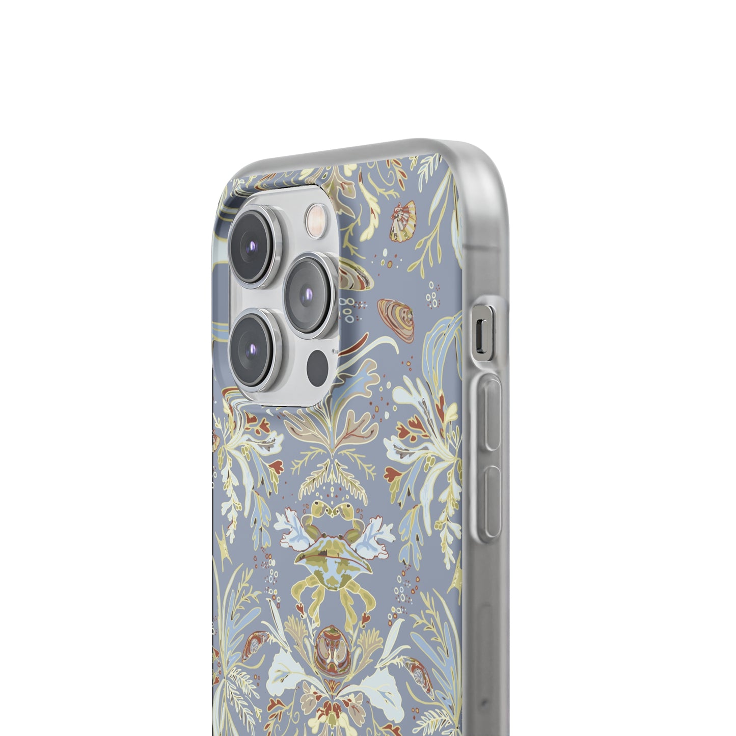 Crab Damask in Blue Flexi Cases