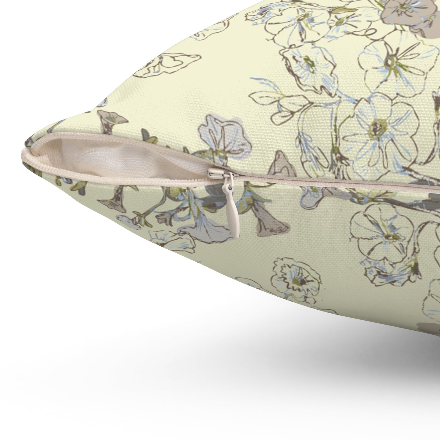 Hanging Baskets in Yellow Spun Polyester Square Pillow