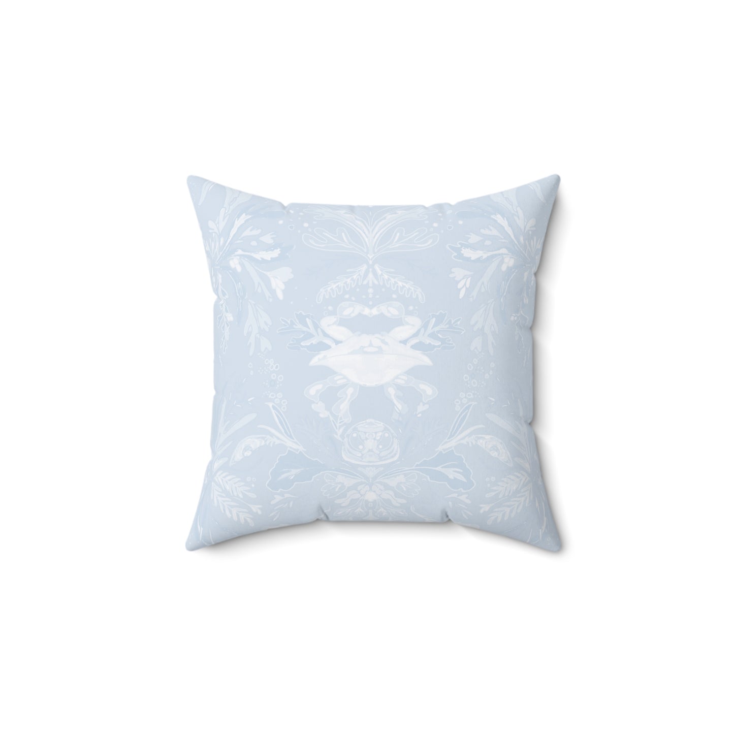 Crab Damask Spun Polyester Square Pillow