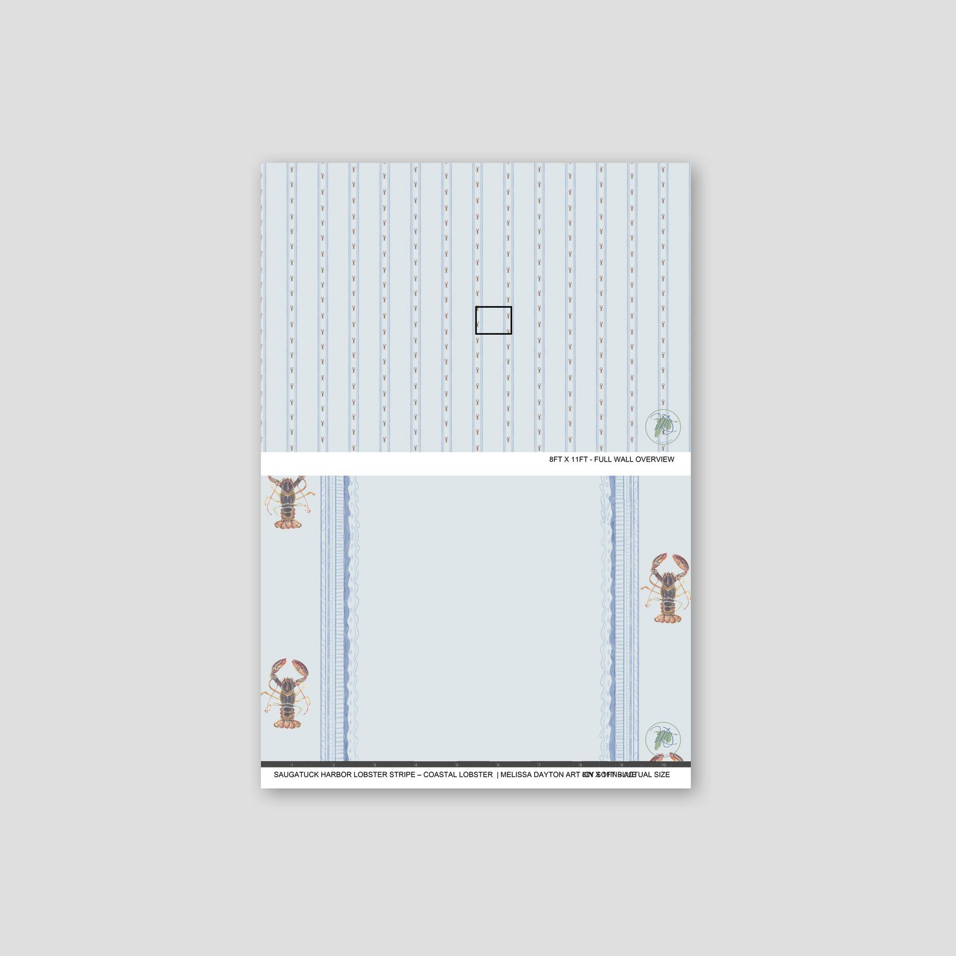 Notebook with lobster design on a light gray background