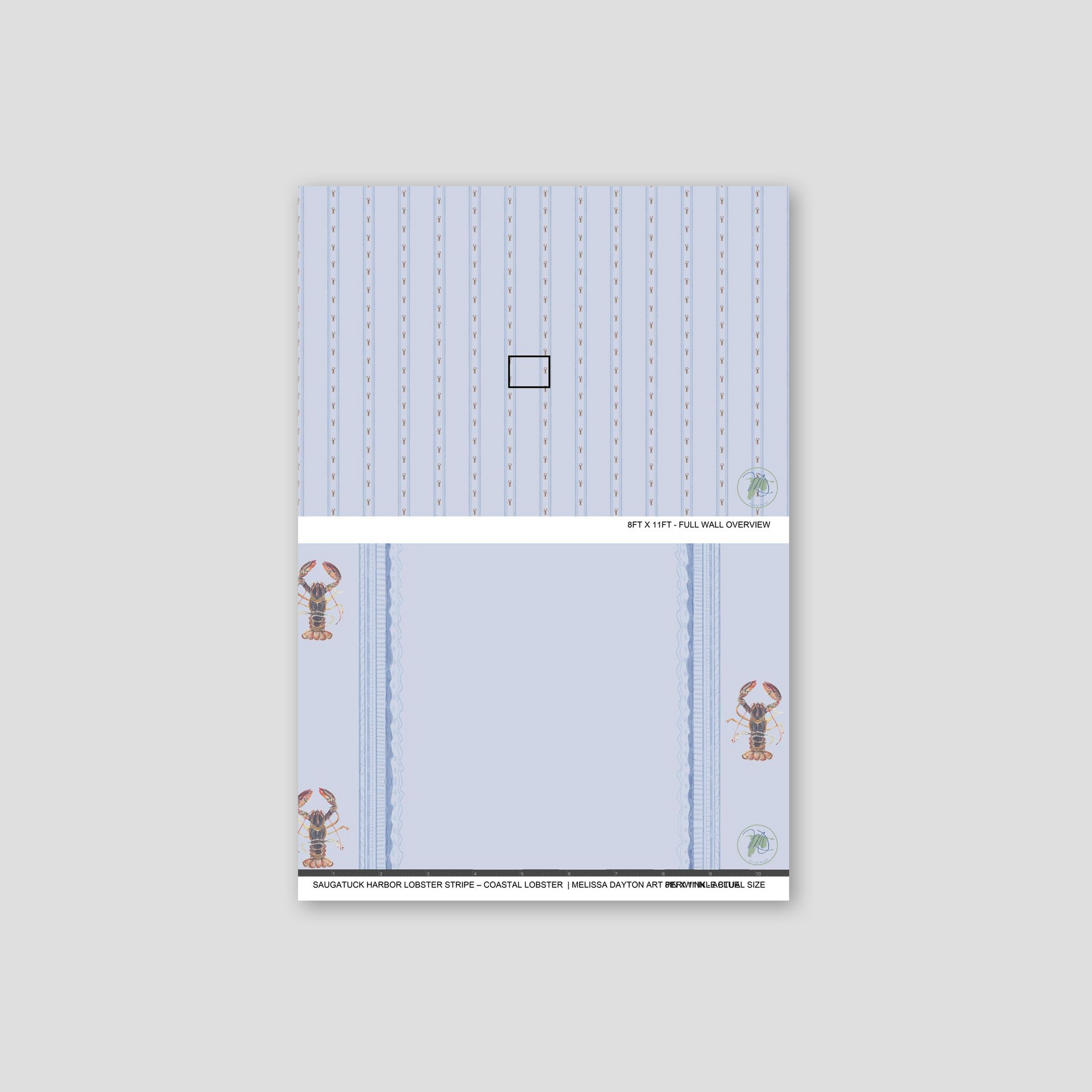Patterned paper with lobster design on a light gray background