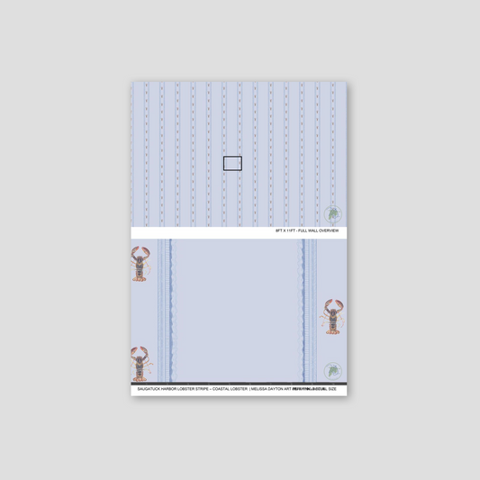 Patterned paper with lobster design on a light gray background