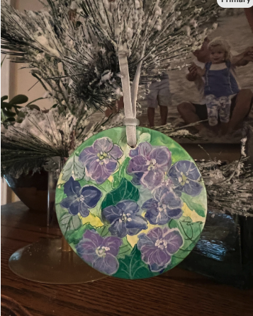 Decorative ornament with floral design on a table