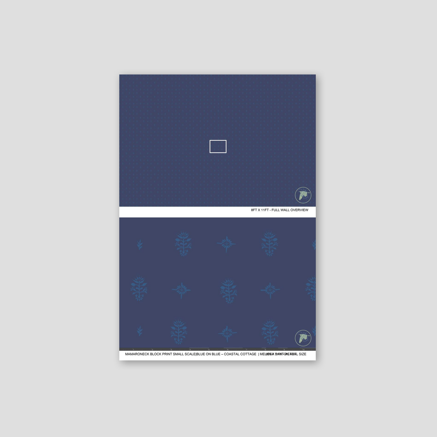 Blue notebook with white text on a gray background