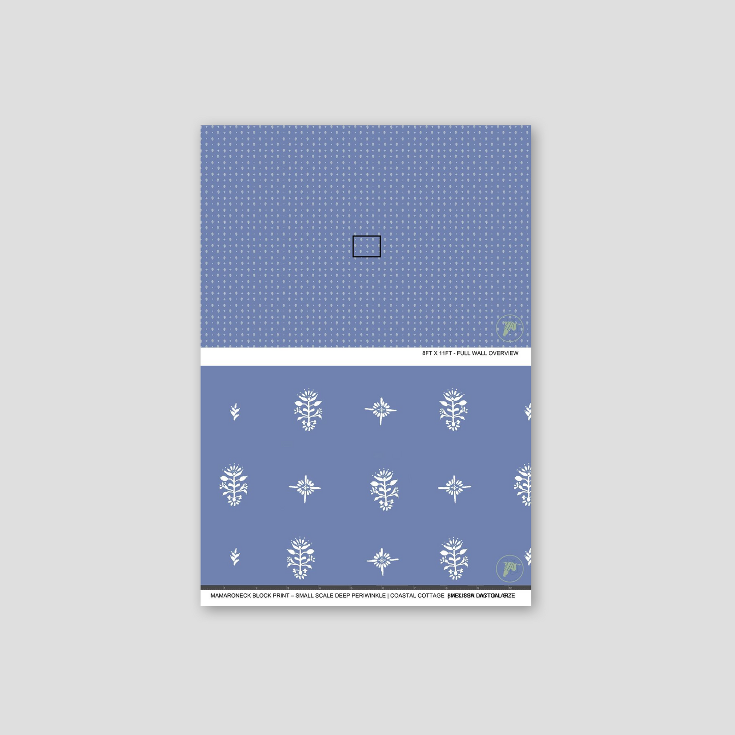 Blue notebook with white patterns on a gray background