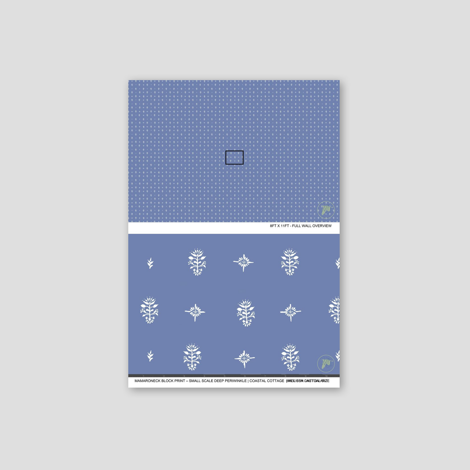 Blue notebook with white patterns on a gray background