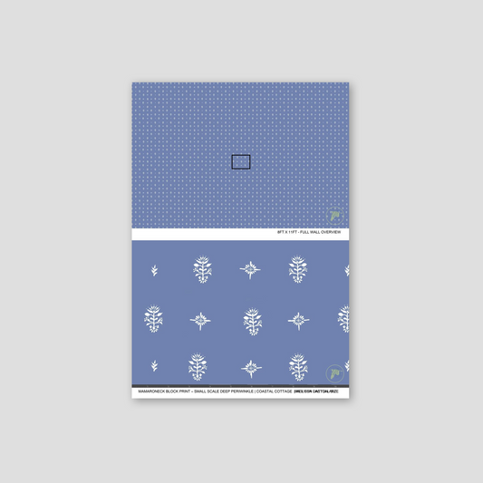 Blue notebook with white patterns on a gray background