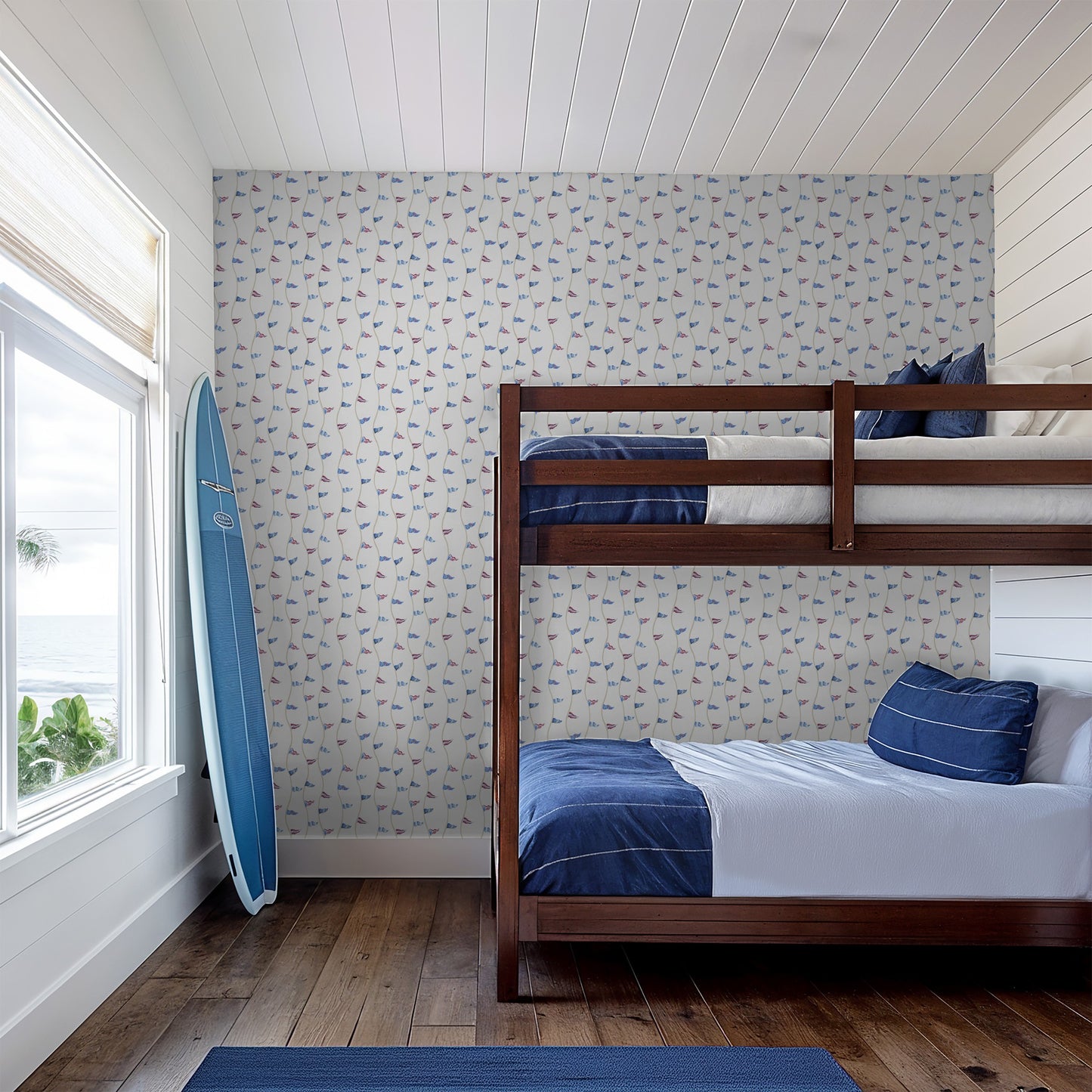 Race Committee Burgees — Hand-Painted Nautical Wallpaper by Melissa Dayton Art