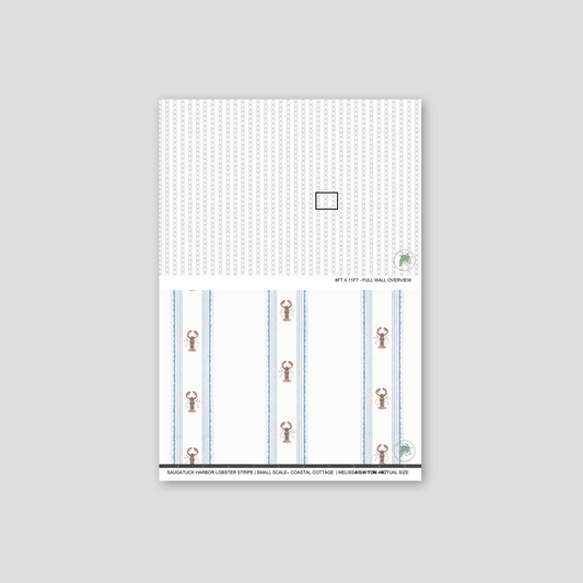 Design sheet with measurement chart and decorative elements on a gray background