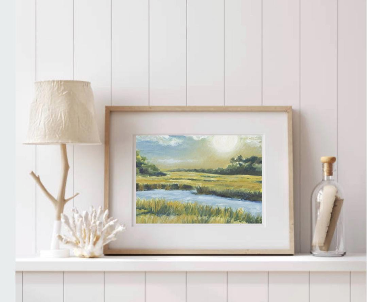 Marsh Art Print Evening- Unframed
