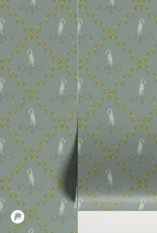 Manor Trellis Craenleigh Wallpaper  Castle Gray