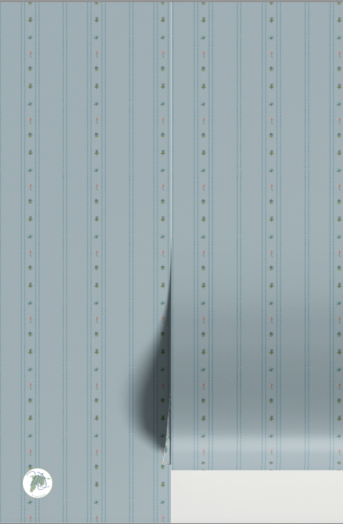 Metallic siding panel with vertical ribbed pattern on a blue background