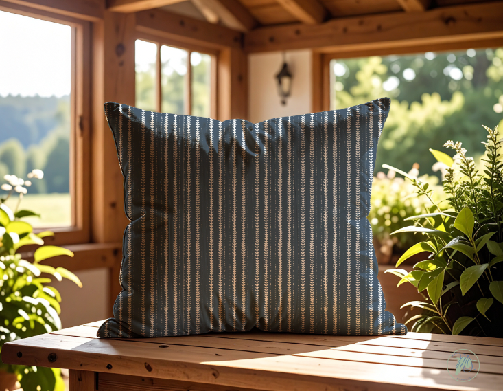 navy coordinating pillow