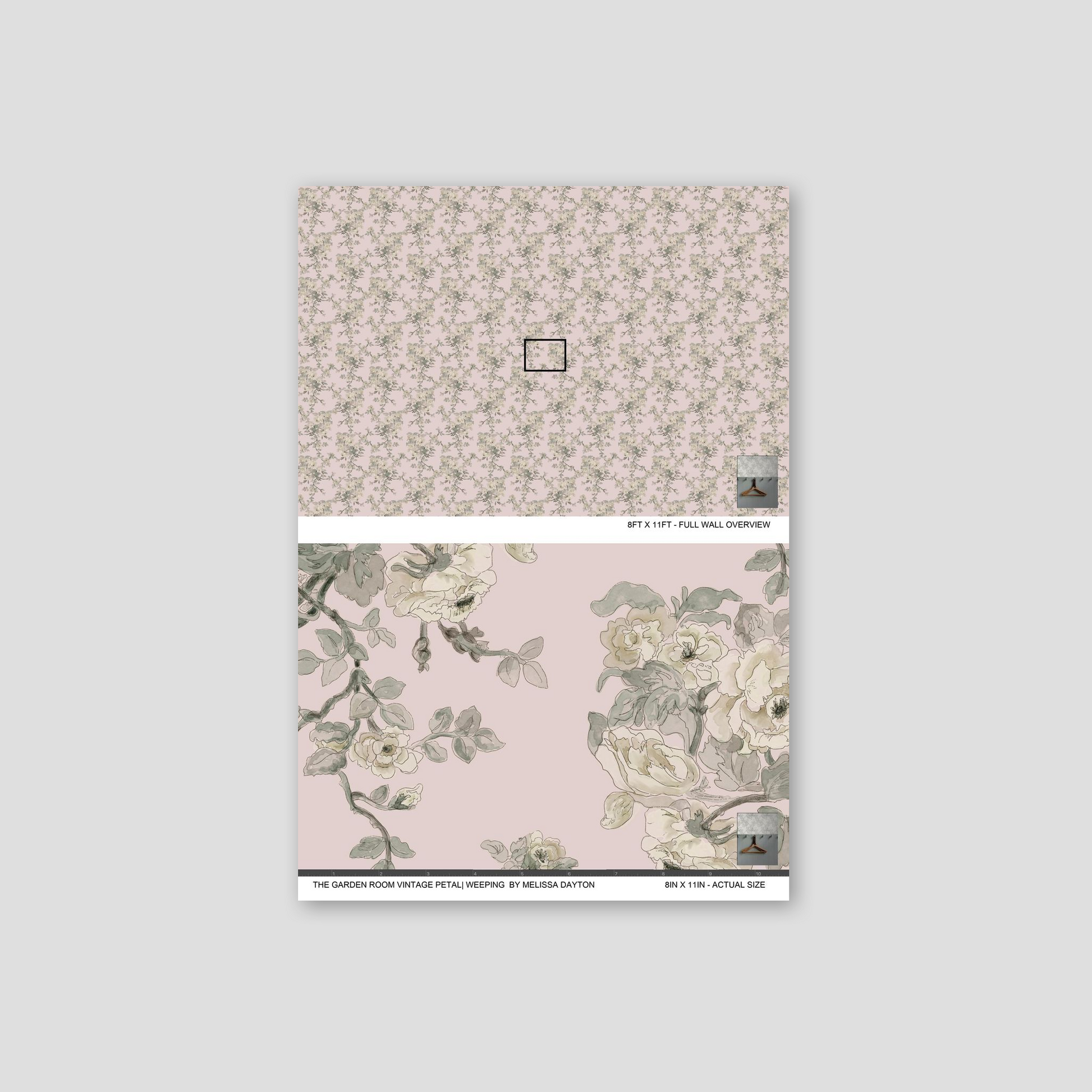 Floral patterned notebook on a light gray background