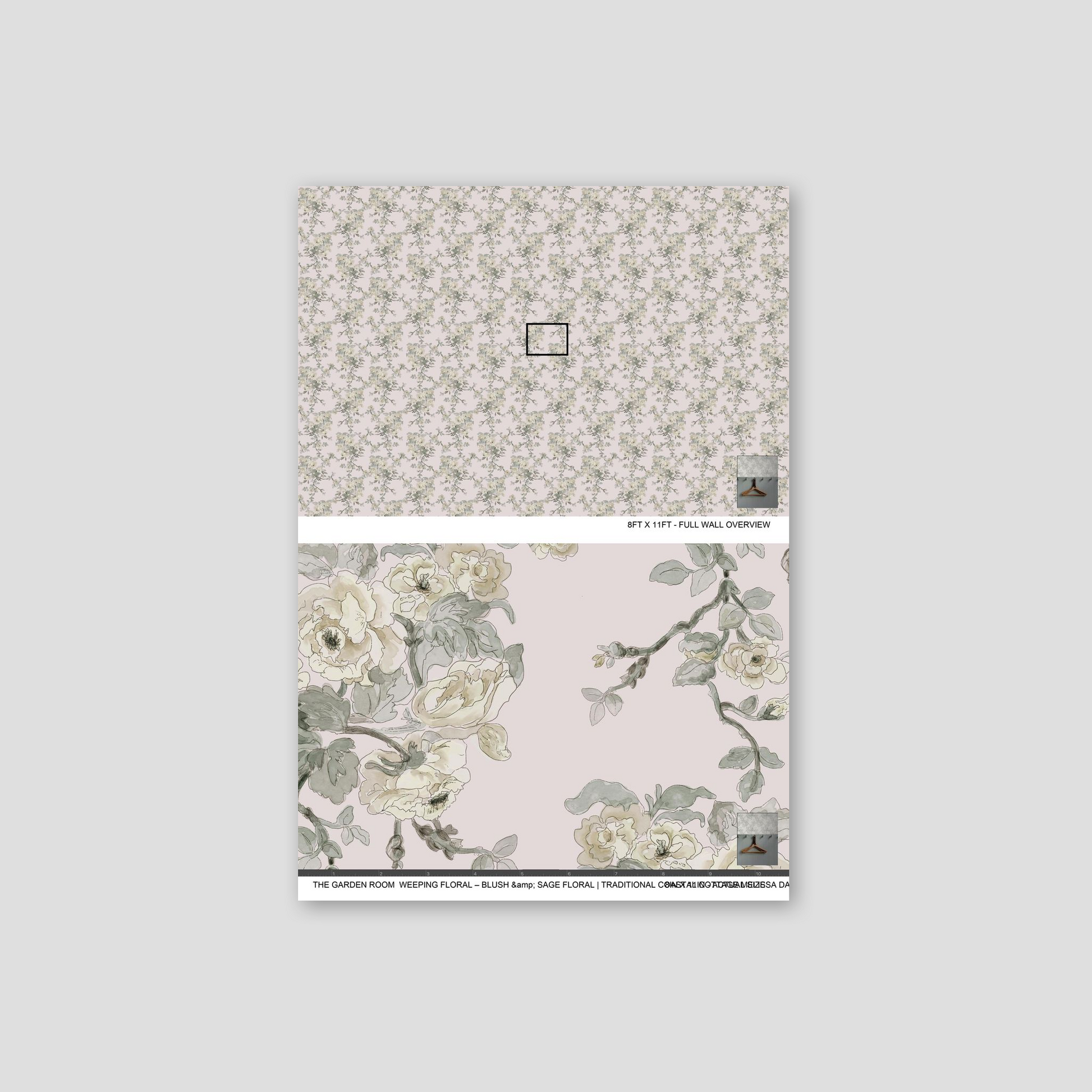Floral patterned notebook on a light gray background