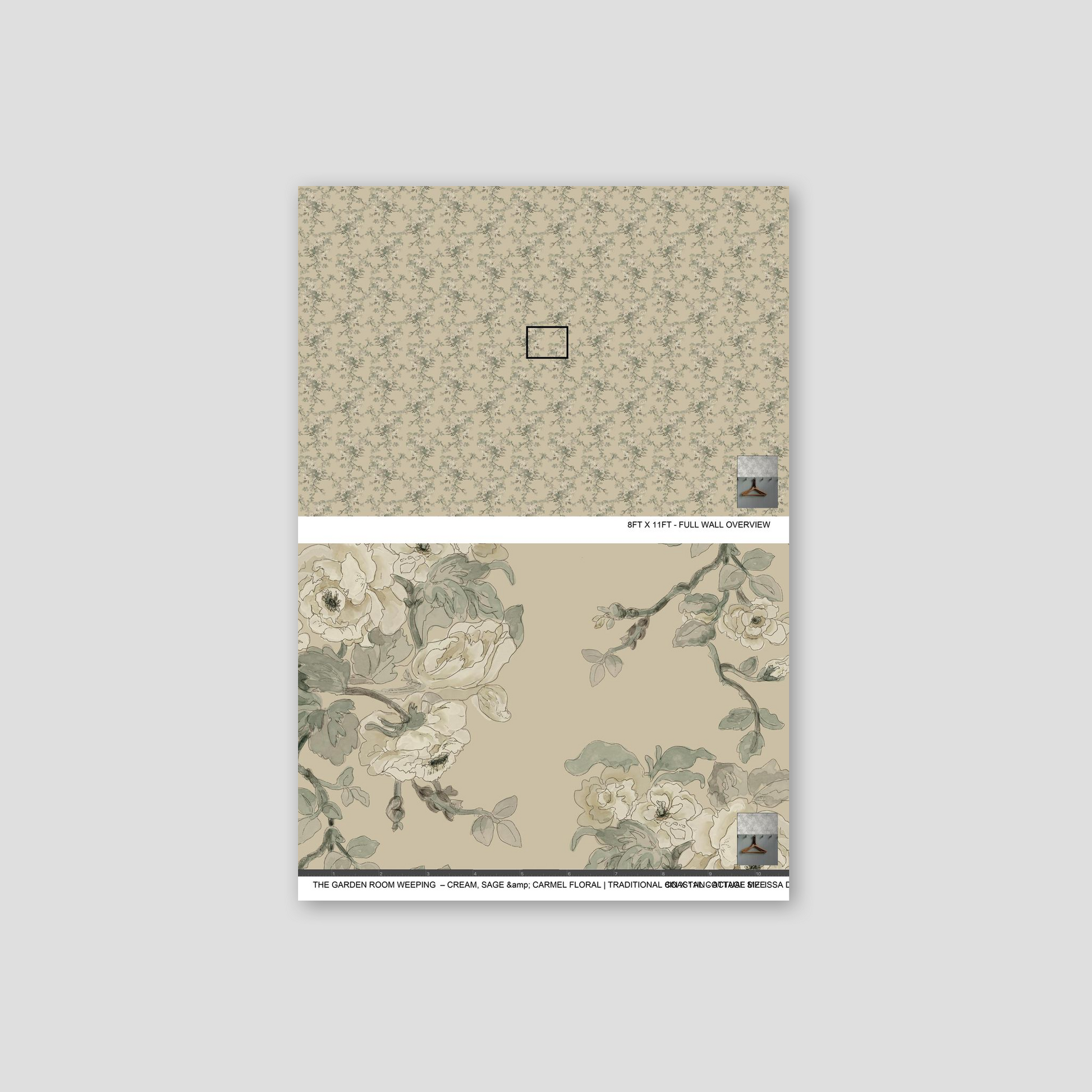 Floral patterned notebook on a light gray background