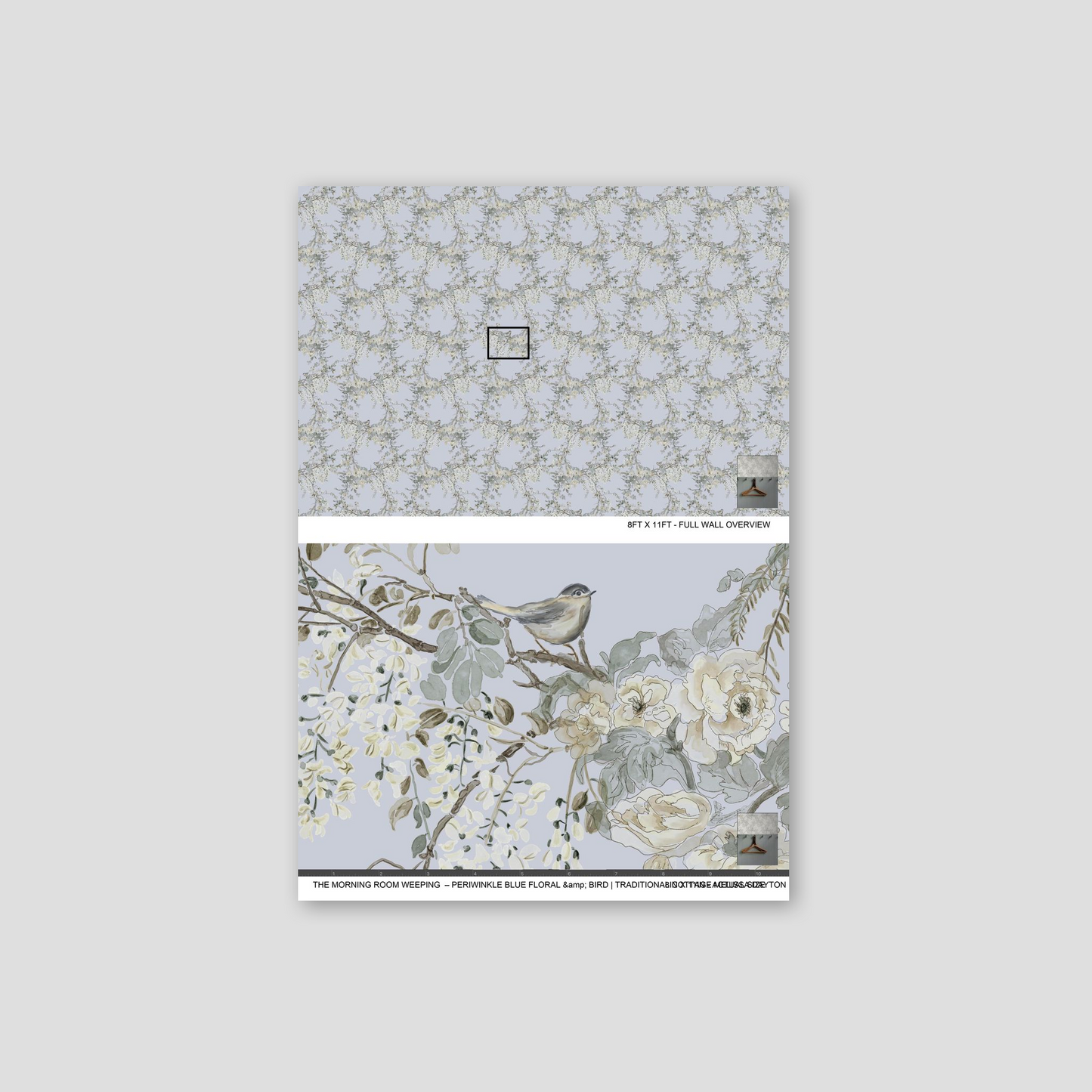 Floral notebook with bird design on a light gray background