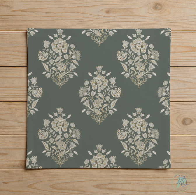 Floral patterned notebook on a wooden surface