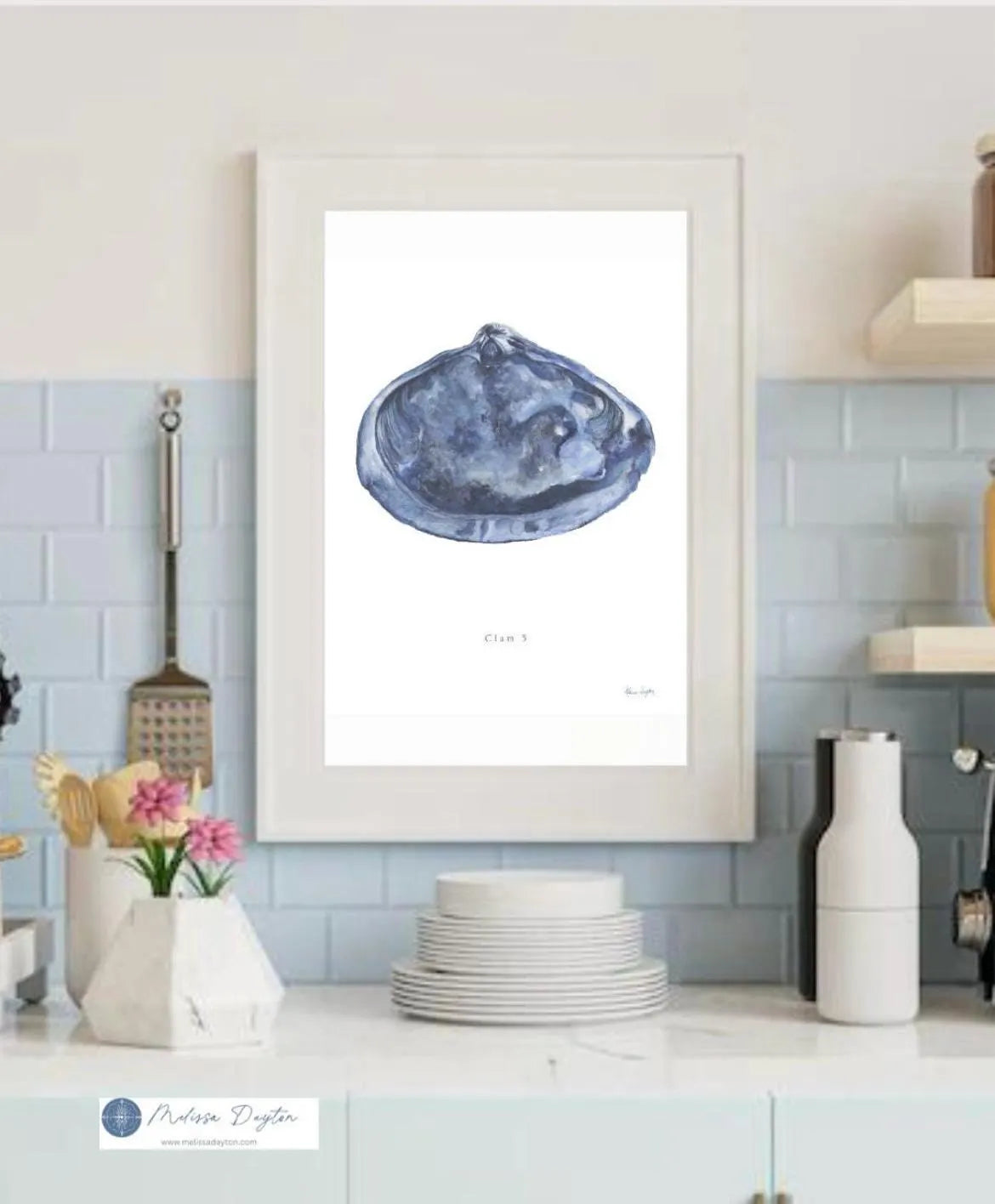 The Clam Series — Complete Set of 6 Coastal Watercolor Prints | Gallery Wall |Melissa Dayton |unframed