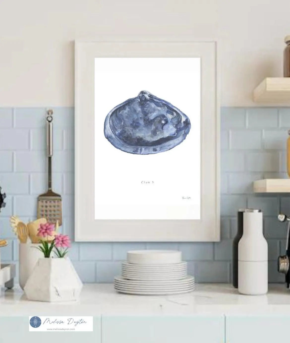 The Clam Series — Complete Set of 6 Coastal Watercolor Prints | Gallery Wall |Melissa Dayton |unframed