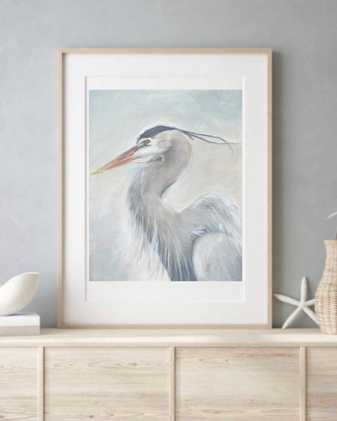 The Heron Trio — Set of 3 Coastal Heron Art Prints | Melissa Dayton