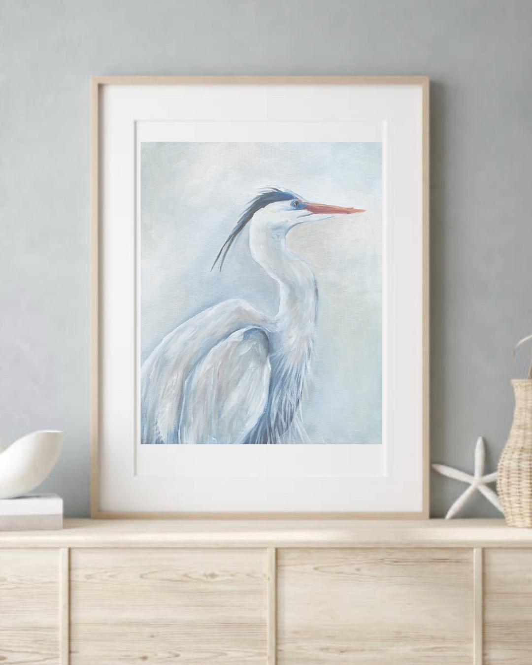 The Heron Trio — Set of 3 Coastal Heron Art Prints | Melissa Dayton