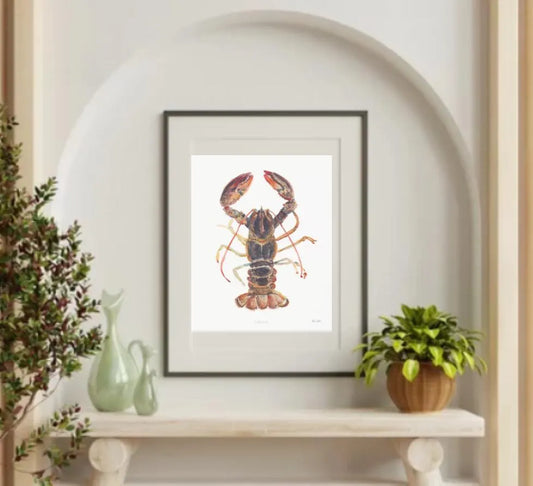 Coastal Lobster Art Print | New England Home Decor | Melissa Dayton