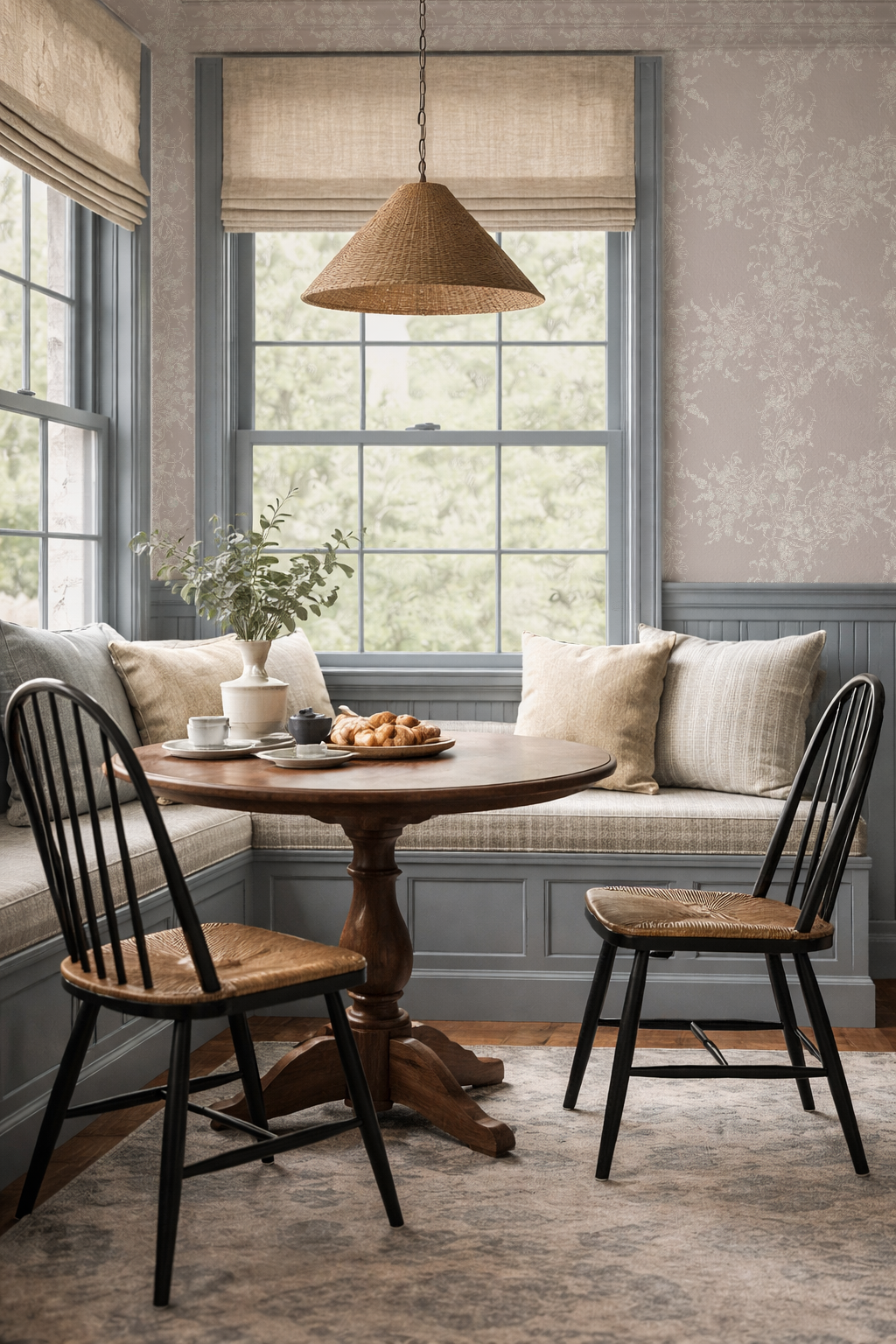 Sun Room Wallpaper | Climbing Floral Vine | Blush Monochrome | Melissa Dayton Wallpaper