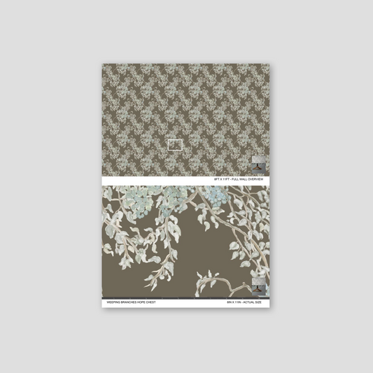 Two patterned books on a light gray background