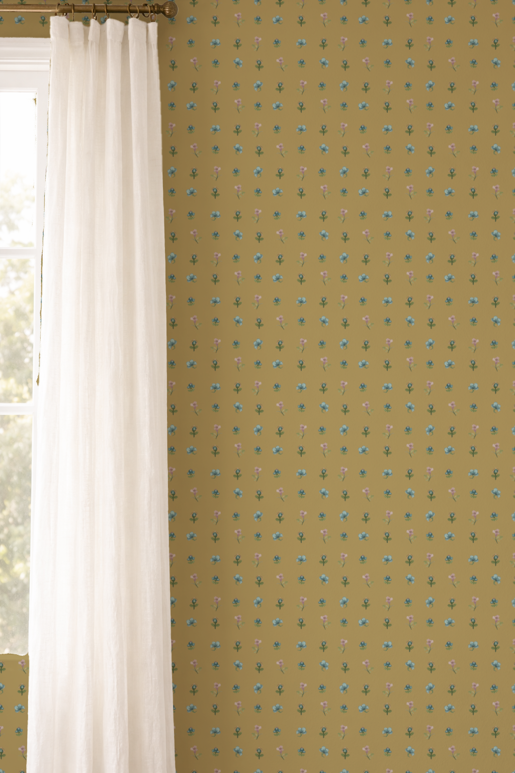 Deeside Posy Wallpaper Marigold