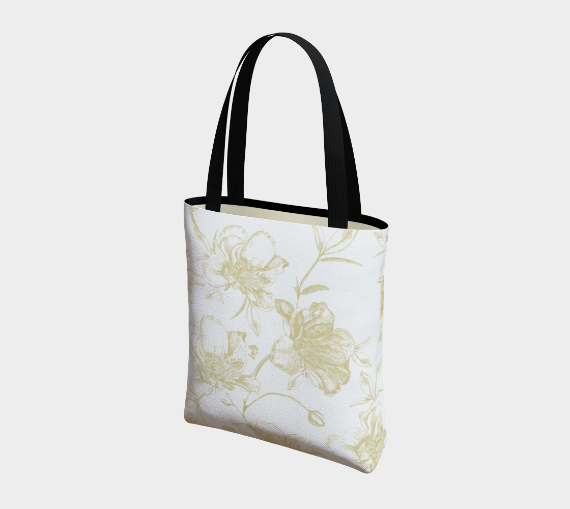 Wild Flowers Gold Long Tote