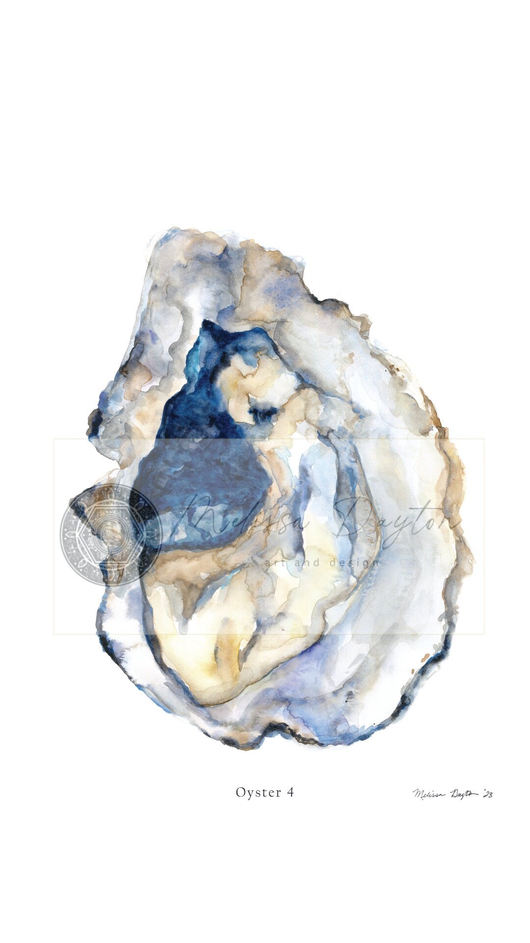 Oyster 4 – Blue Pearl Coastal Art Print (Unframed)